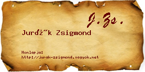 Jurák Zsigmond névjegykártya